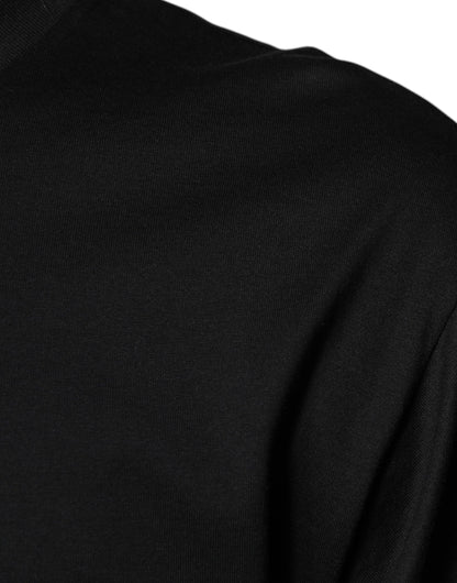 Dolce & Gabbana Black Cotton Crew Neck Short Sleeves T-shirt by Dolce & Gabbana