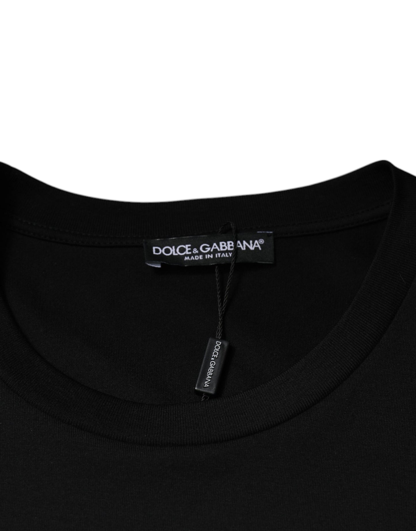 Dolce & Gabbana Black Cotton Crew Neck Short Sleeves T-shirt by Dolce & Gabbana