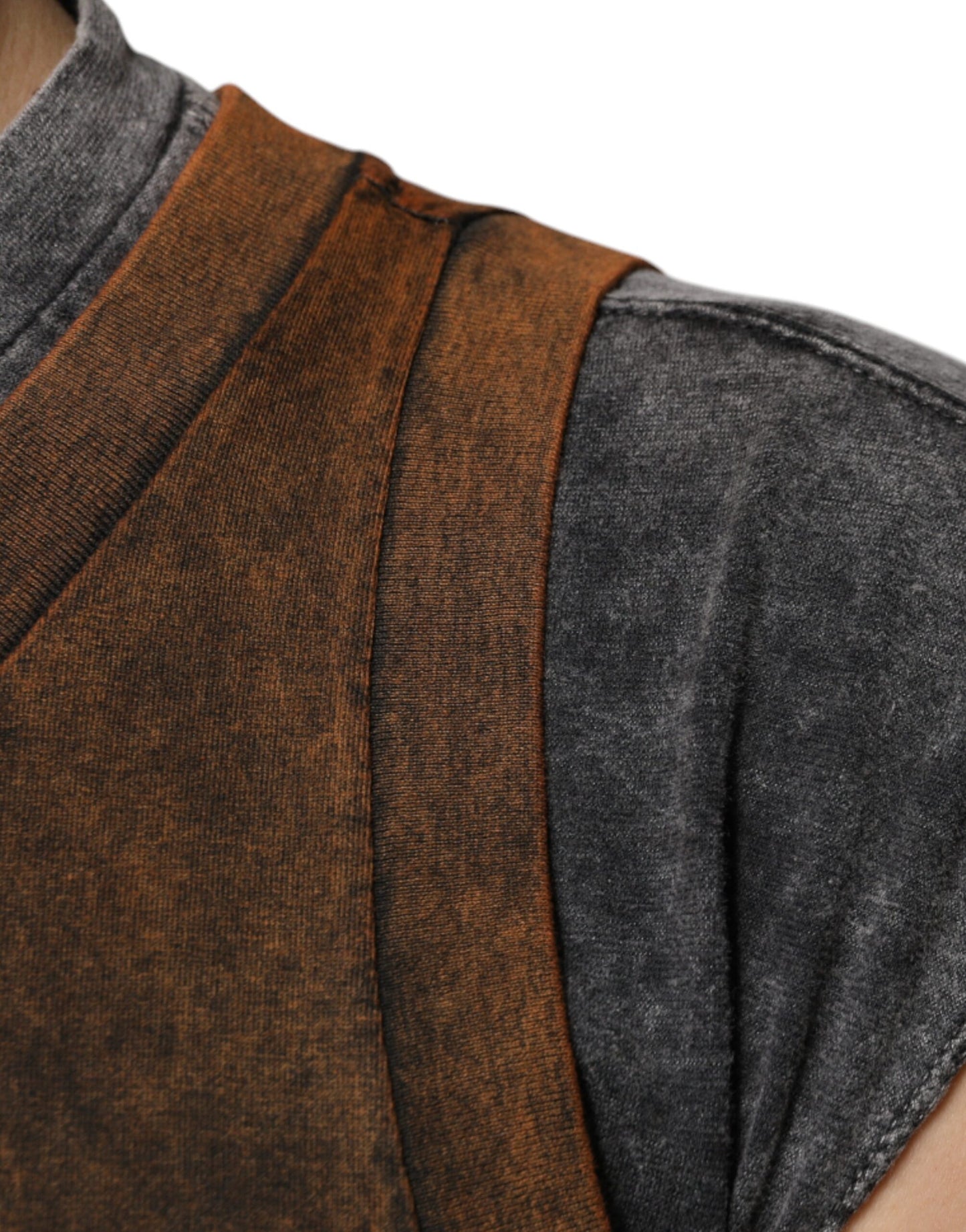 Dolce & Gabbana Brown Cotton Crew Neck Sleeveless T-shirt by Dolce & Gabbana