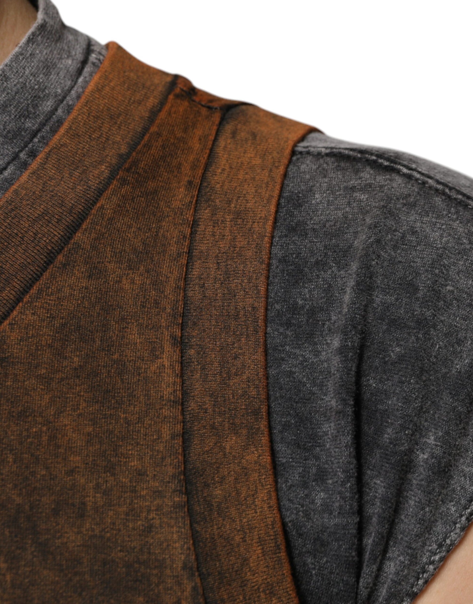 Dolce & Gabbana Brown Cotton Crew Neck Sleeveless T-shirt by Dolce & Gabbana