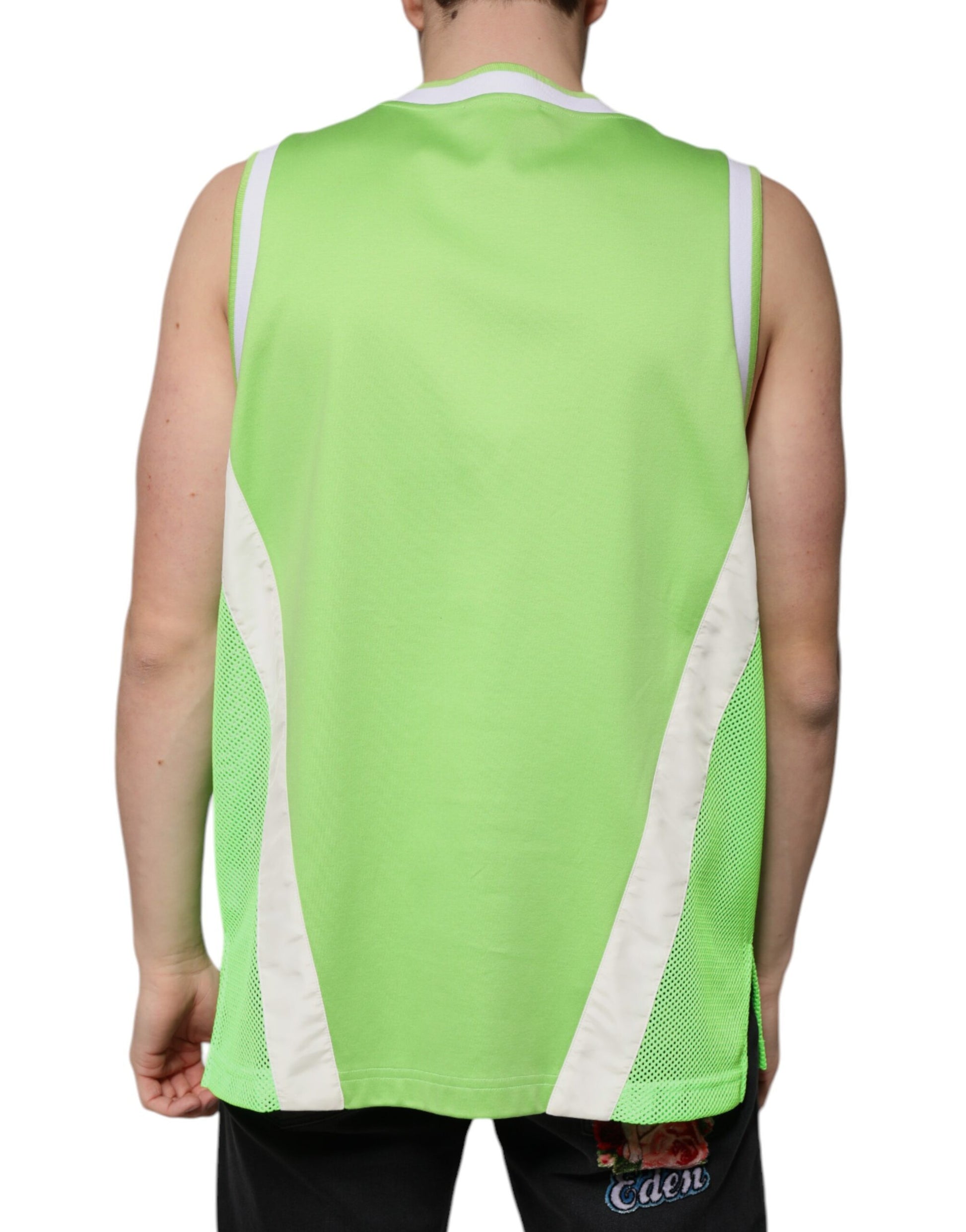 Dolce & Gabbana Green Polyester Jersey Sleeveless T-shirt by Dolce & Gabbana