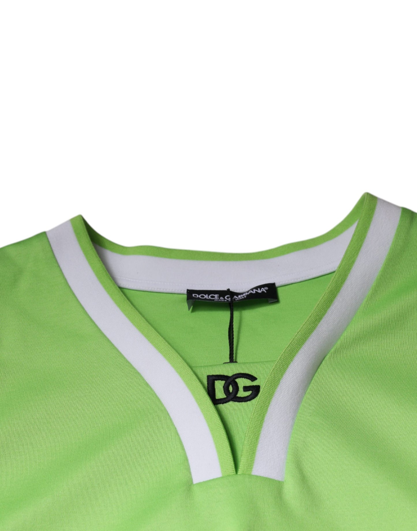 Dolce & Gabbana Green Polyester Jersey Sleeveless T-shirt by Dolce & Gabbana