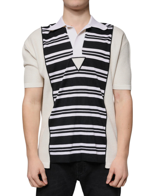 Dolce & Gabbana Multicolor Stripe Collared Polo T-shirt by Dolce & Gabbana