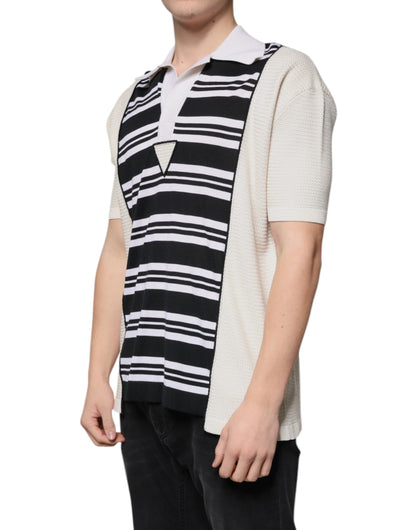 Dolce & Gabbana Multicolor Stripe Collared Polo T-shirt by Dolce & Gabbana