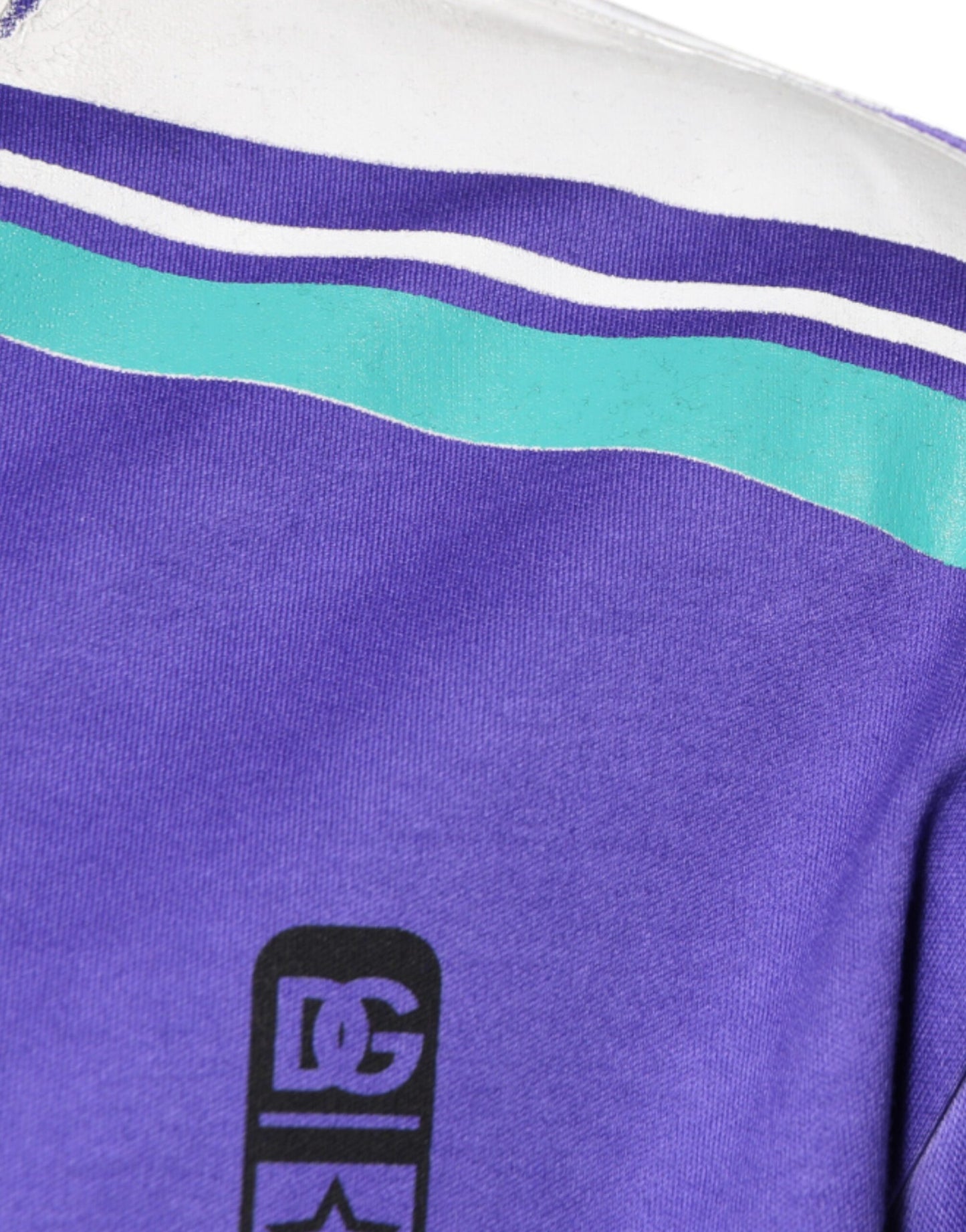 Dolce & Gabbana Purple Logo Jersey Cotton V-neck T-shirt by Dolce & Gabbana