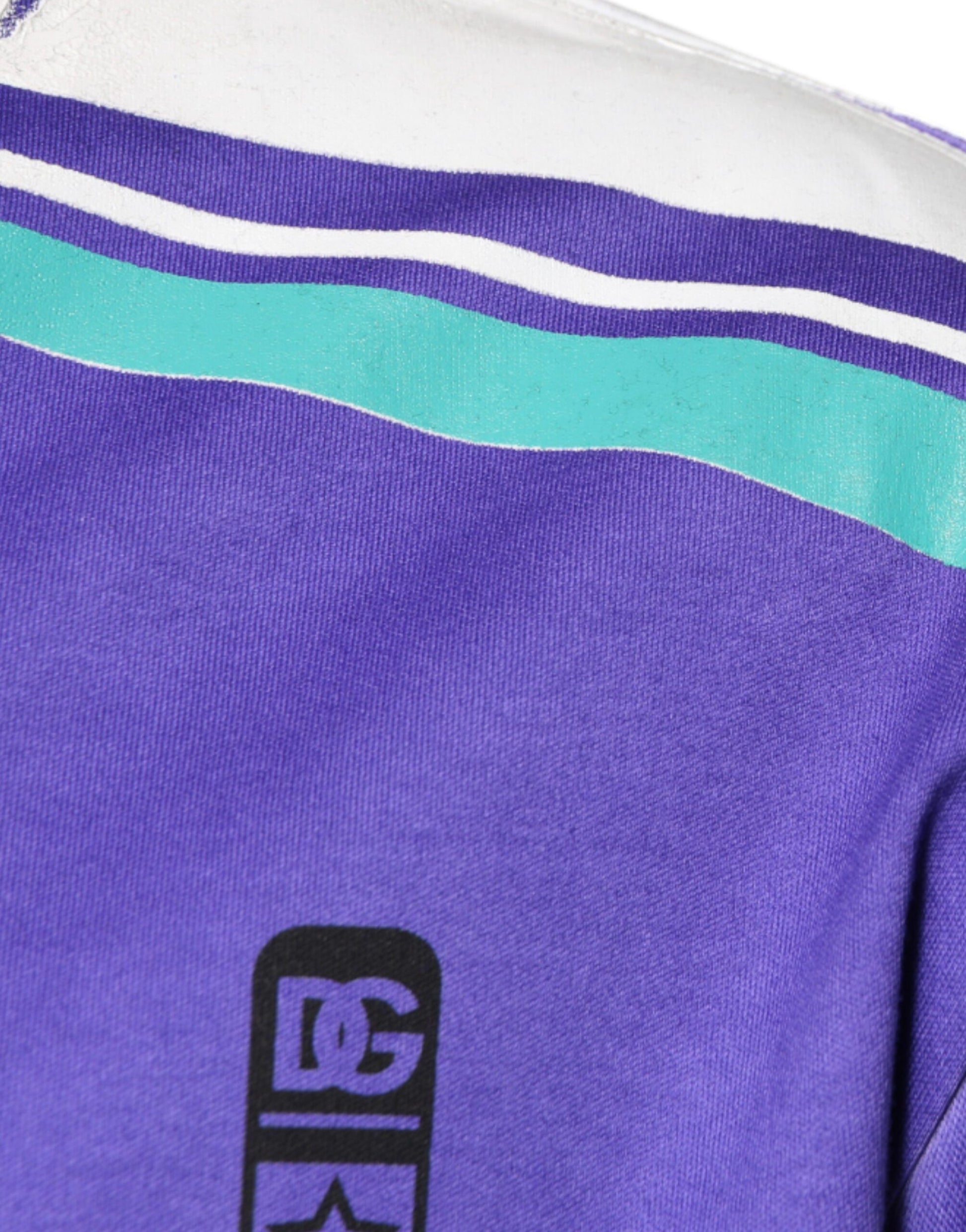 Dolce & Gabbana Purple Logo Jersey Cotton V-neck T-shirt by Dolce & Gabbana