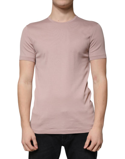 Dolce & Gabbana Brown Cotton Short Sleeves Round Neck T-shirt by Dolce & Gabbana