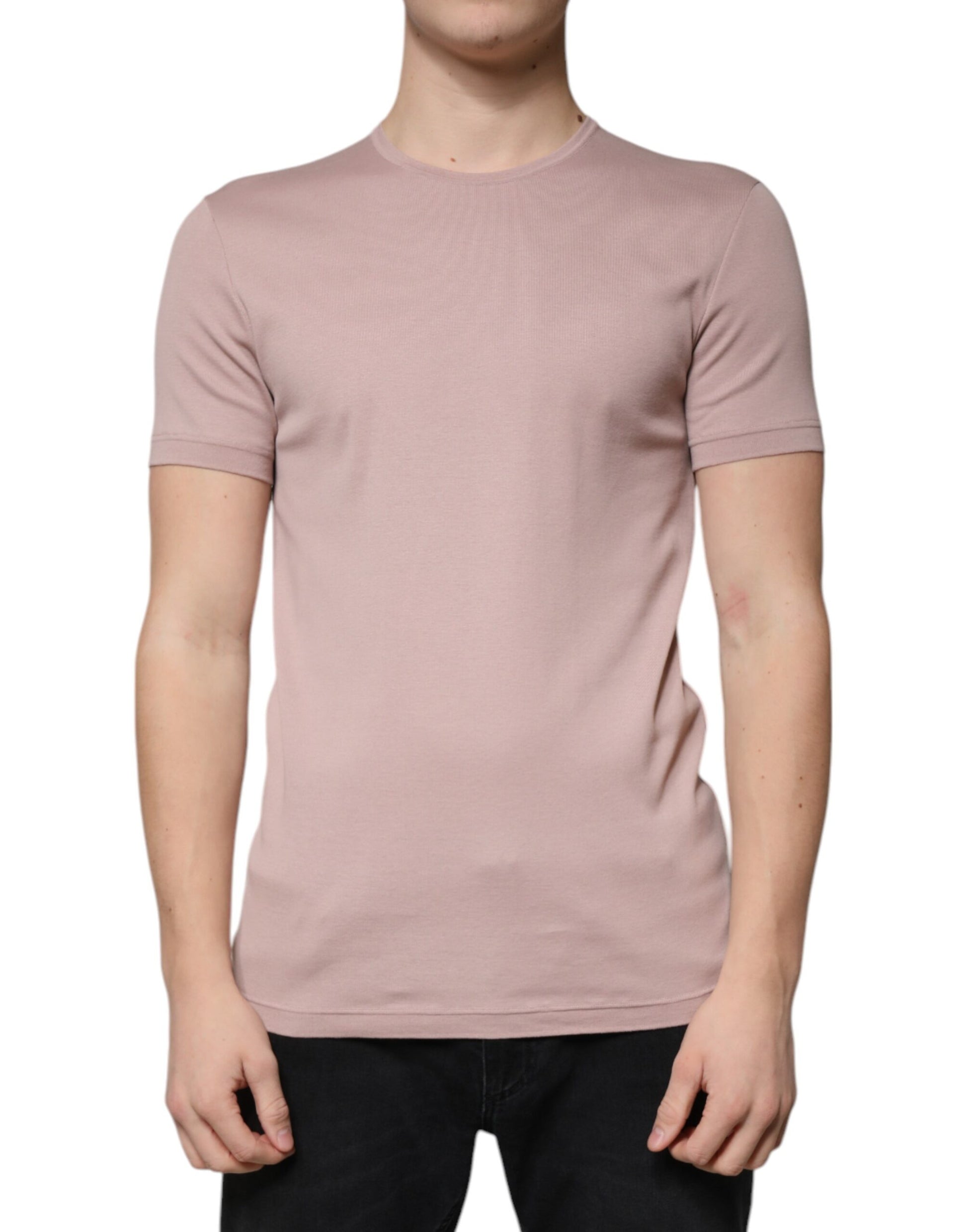 Dolce & Gabbana Brown Cotton Short Sleeves Round Neck T-shirt by Dolce & Gabbana