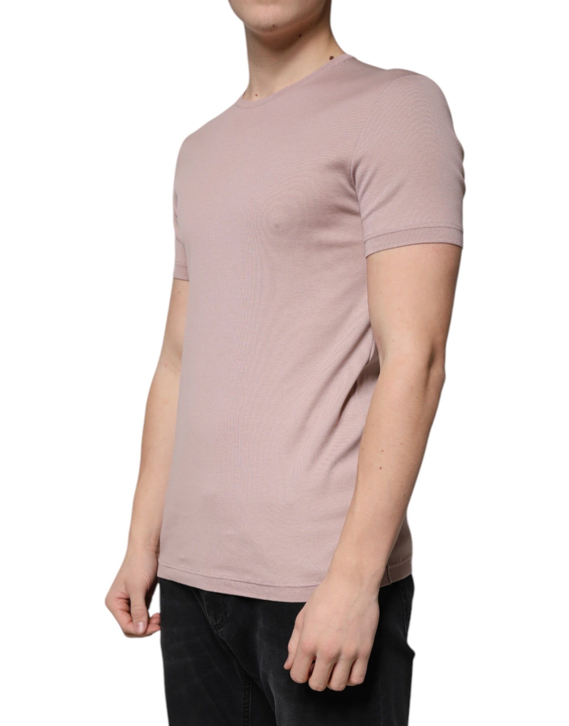 Dolce & Gabbana Brown Cotton Short Sleeves Round Neck T-shirt by Dolce & Gabbana