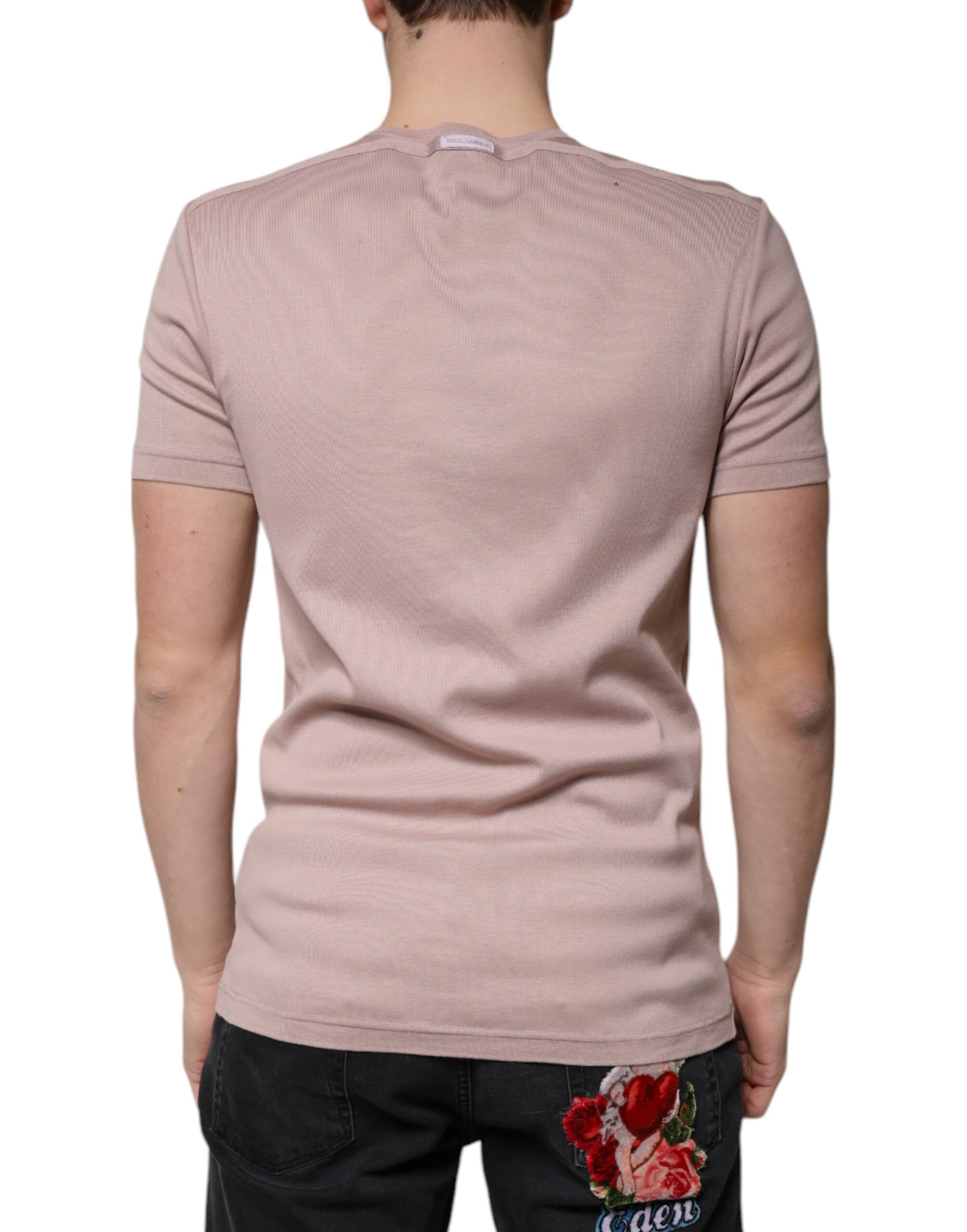 Dolce & Gabbana Brown Cotton Short Sleeves Round Neck T-shirt by Dolce & Gabbana