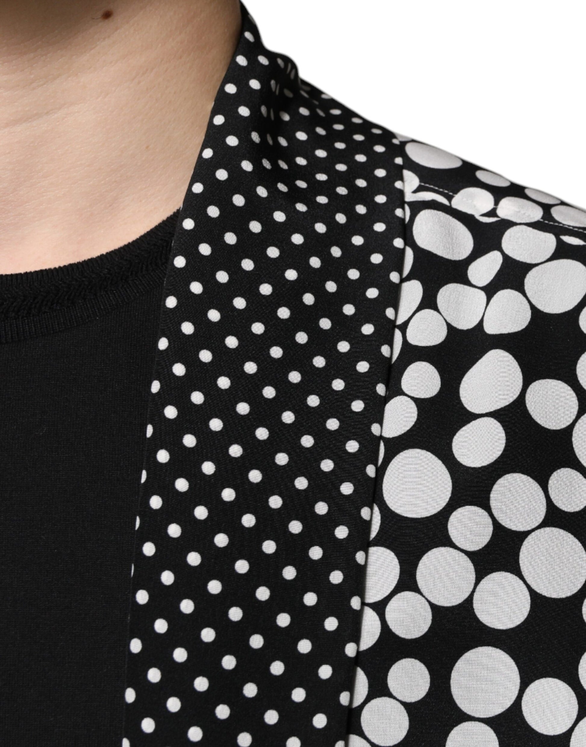 Dolce & Gabbana Black White Polka Dots Silk Men Casual Shirt by Dolce & Gabbana