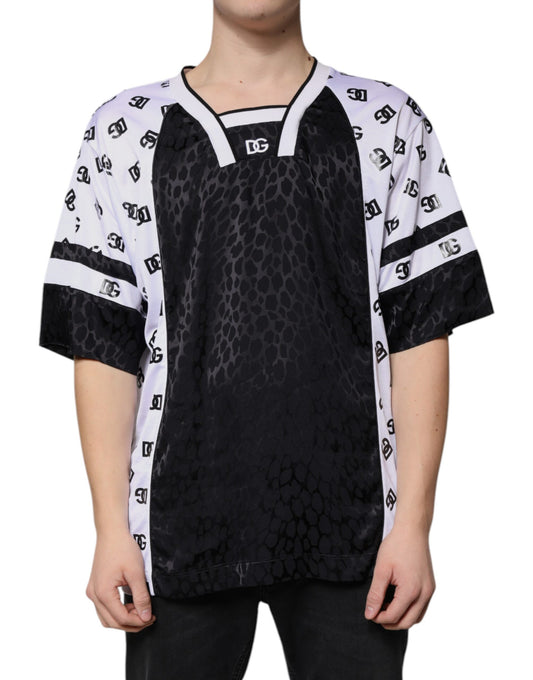 Dolce & Gabbana Black White Logo Men Short Sleeves T-shirt by Dolce & Gabbana