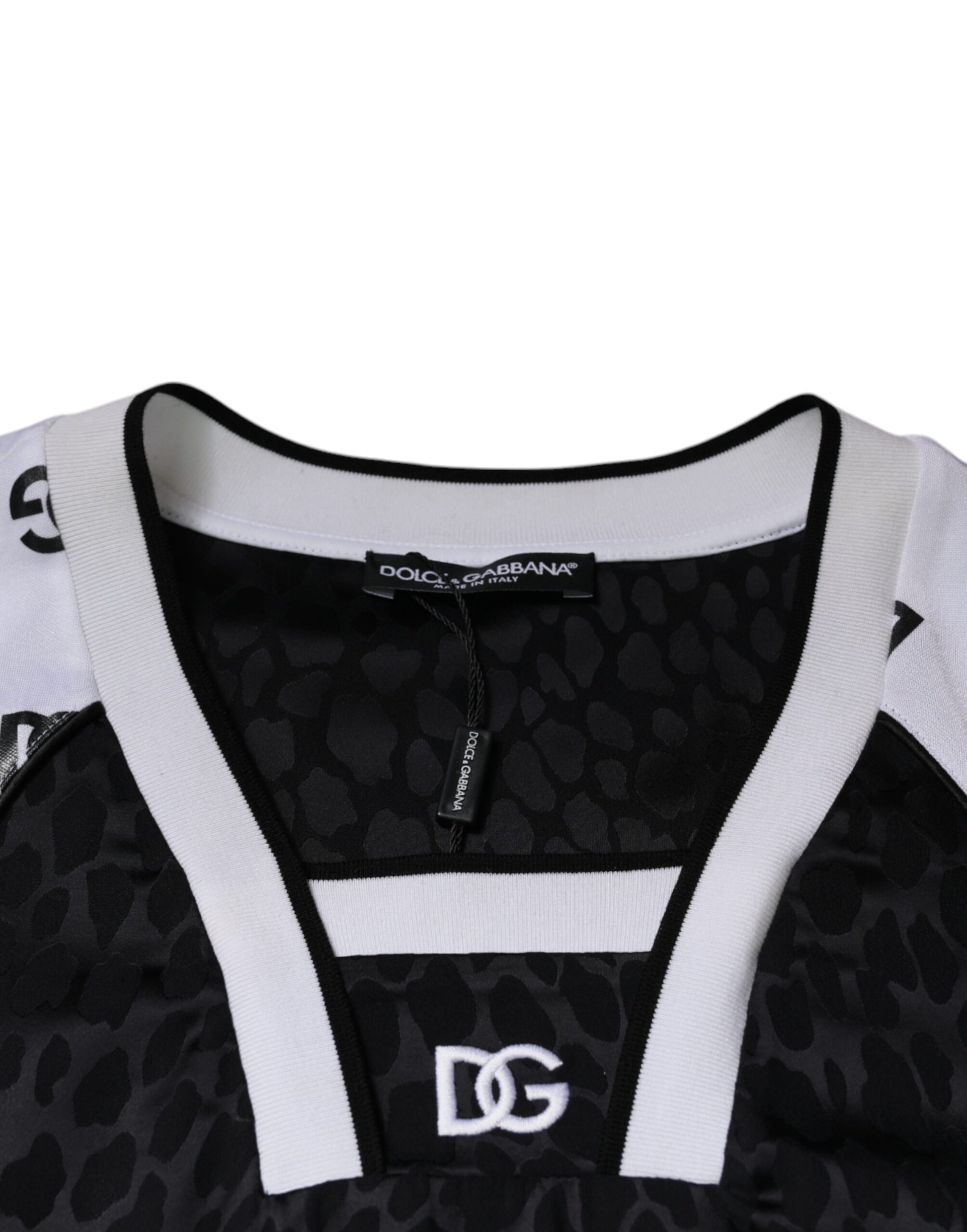 Dolce & Gabbana Black White Logo Men Short Sleeves T-shirt by Dolce & Gabbana