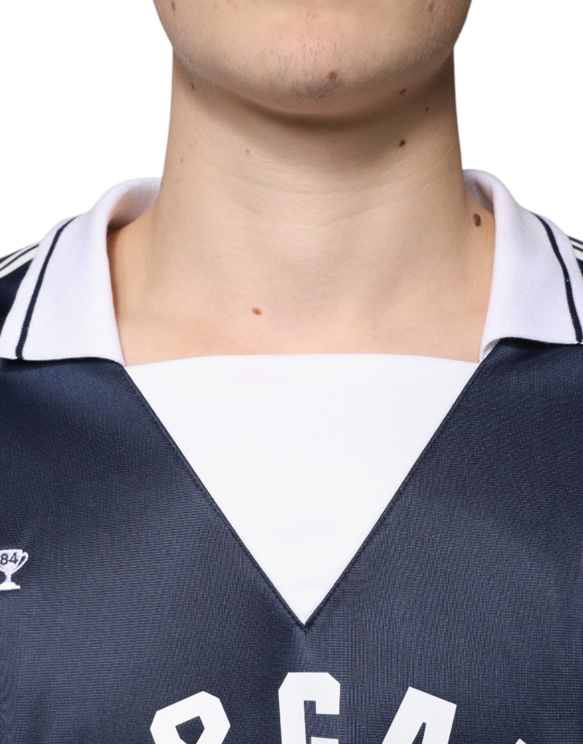 Dolce & Gabbana Blue White Milano Long Sleeve Jersey T-shirt by Dolce & Gabbana