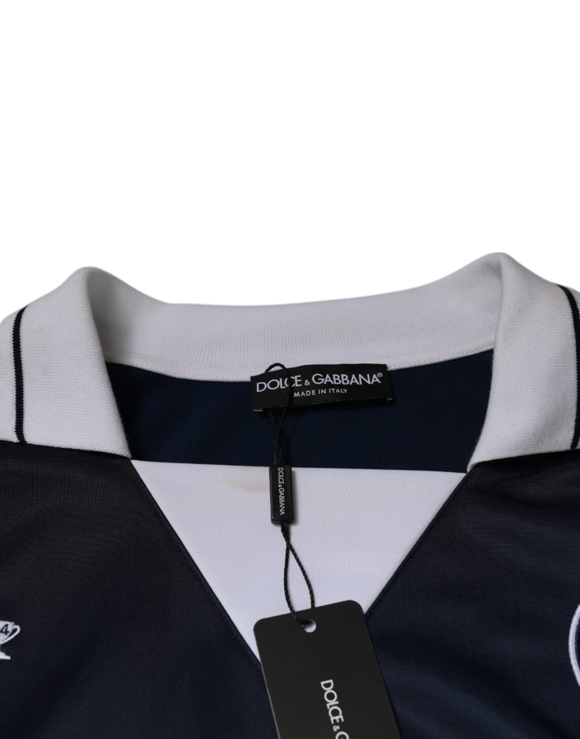 Dolce & Gabbana Blue White Milano Long Sleeve Jersey T-shirt by Dolce & Gabbana