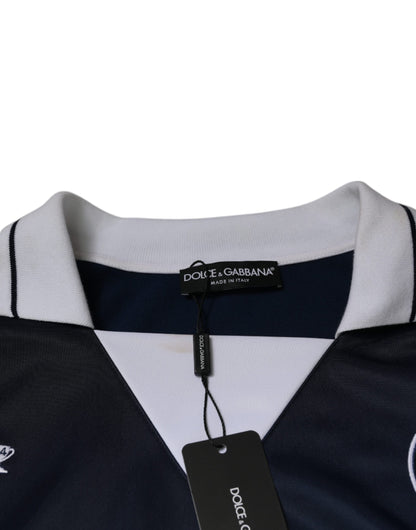 Dolce & Gabbana Blue White Milano Long Sleeve Jersey T-shirt by Dolce & Gabbana