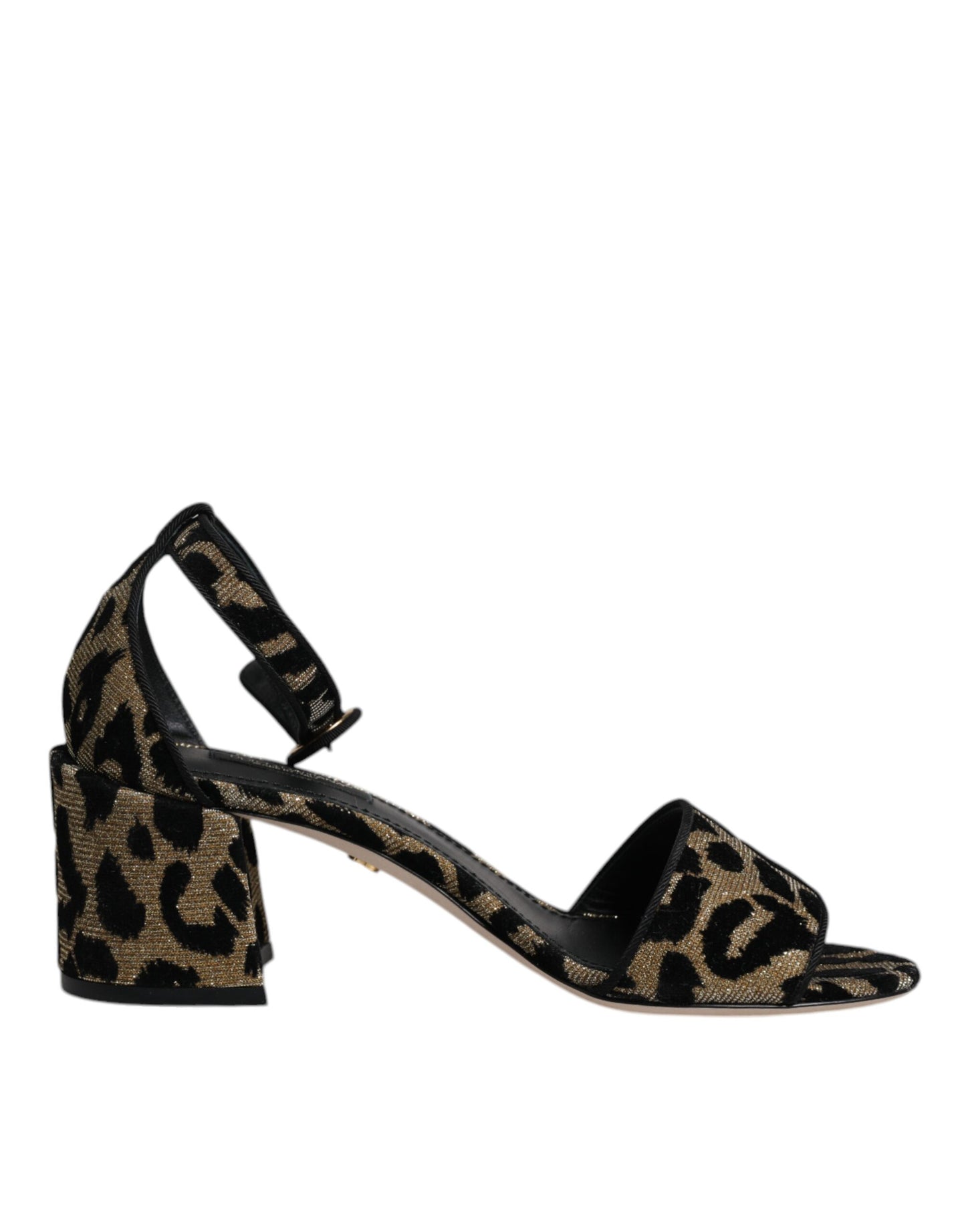 Dolce & Gabbana Gold Leopard Lurex Ankle Strap Heels Sandals Shoes by Dolce & Gabbana