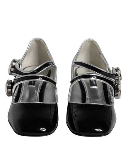 Escarpins Mary Jane en cuir verni noir et cristaux Dolce &amp; Gabbana