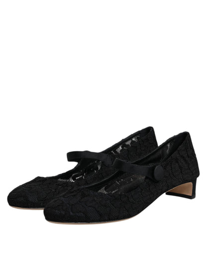 Escarpins à lacets noirs Mary Jane Taormina de Dolce &amp; Gabbana