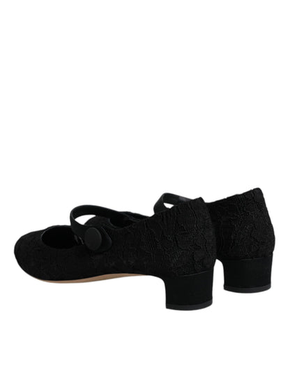 Escarpins à lacets noirs Mary Jane Taormina de Dolce &amp; Gabbana