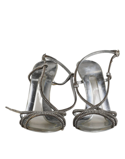 Dolce & Gabbana Silver Crystal Slingback KEIRA Sandals Shoes by Dolce & Gabbana