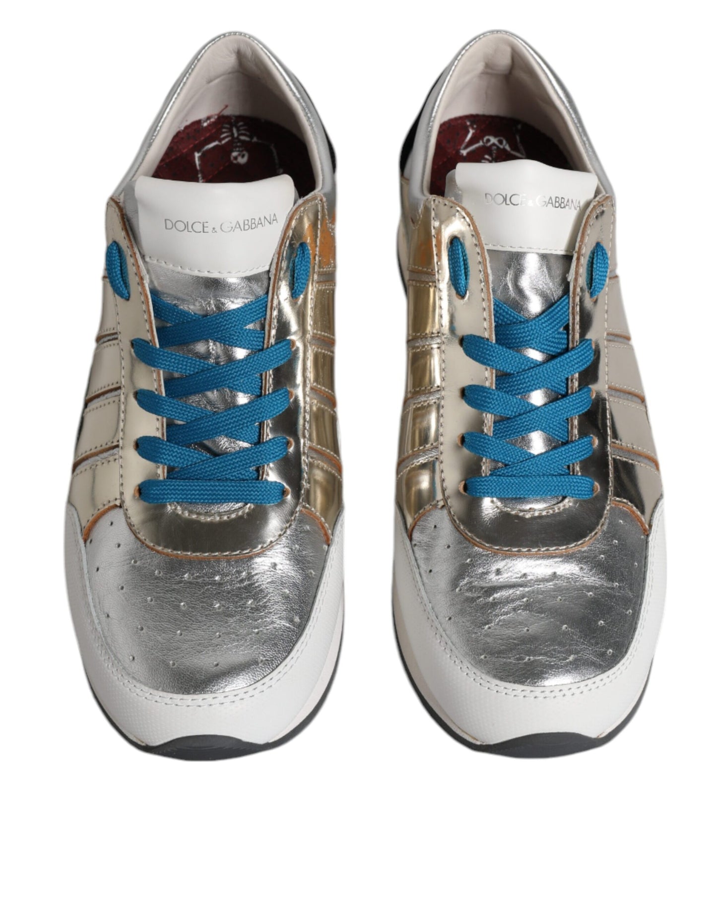 Dolce & Gabbana Multicolor Leather Low Top Sneakers Shoes by Dolce & Gabbana