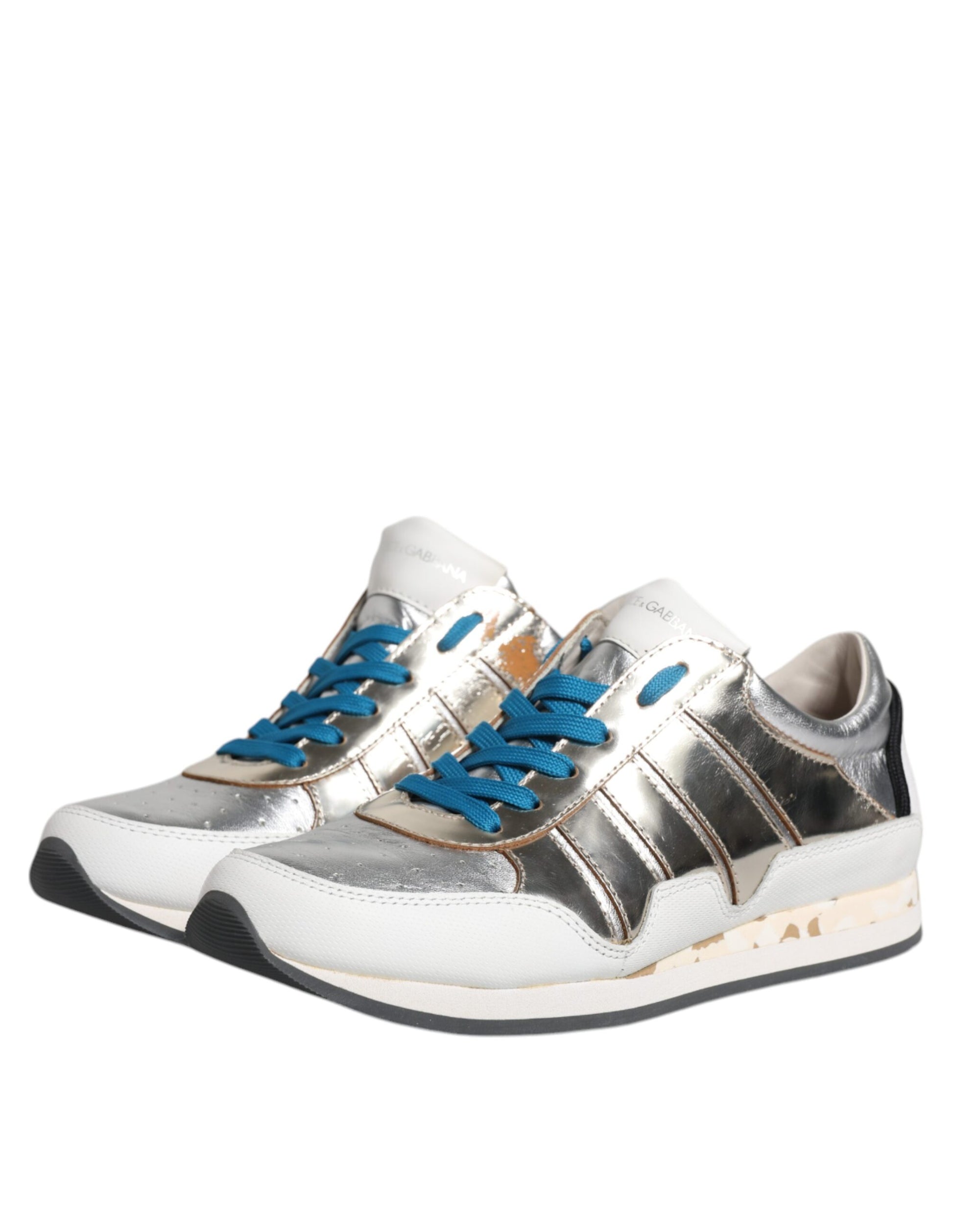 Dolce & Gabbana Multicolor Leather Low Top Sneakers Shoes by Dolce & Gabbana