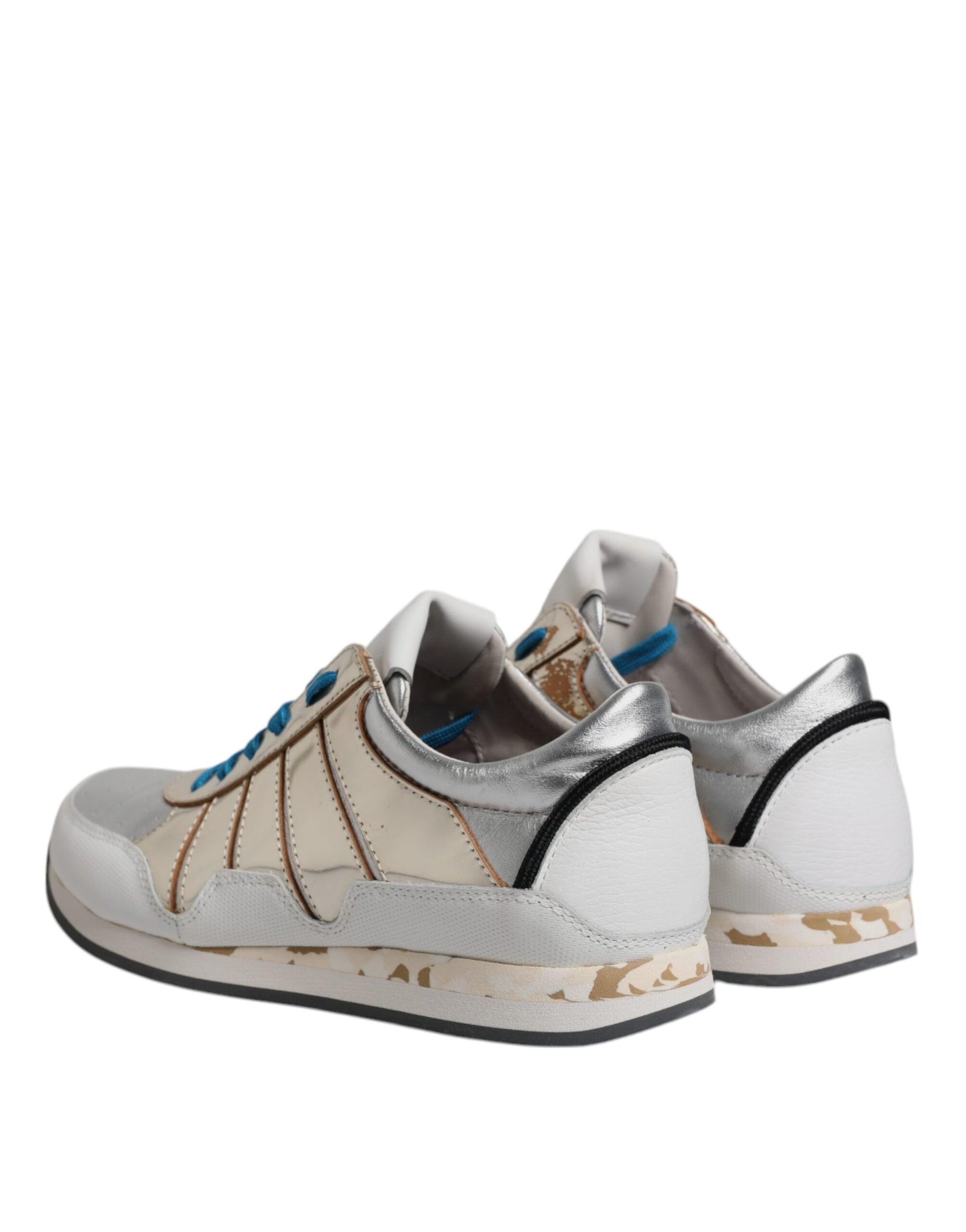 Dolce & Gabbana Multicolor Leather Low Top Sneakers Shoes by Dolce & Gabbana