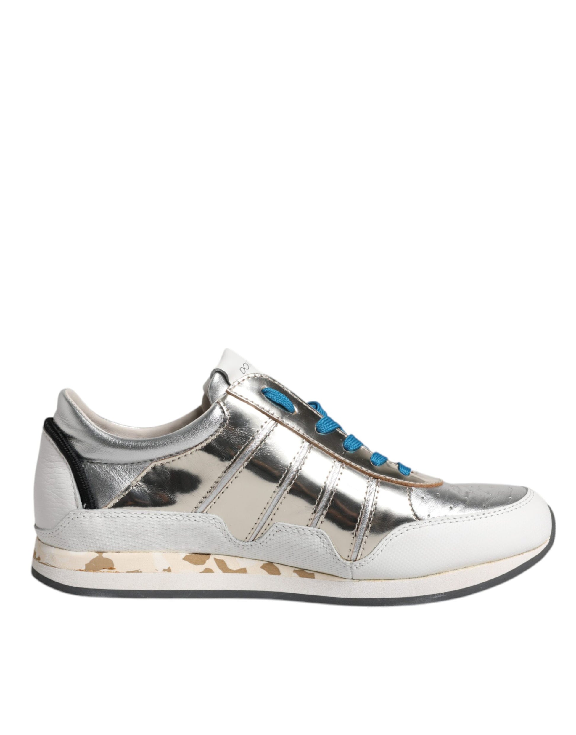 Dolce & Gabbana Multicolor Leather Low Top Sneakers Shoes by Dolce & Gabbana