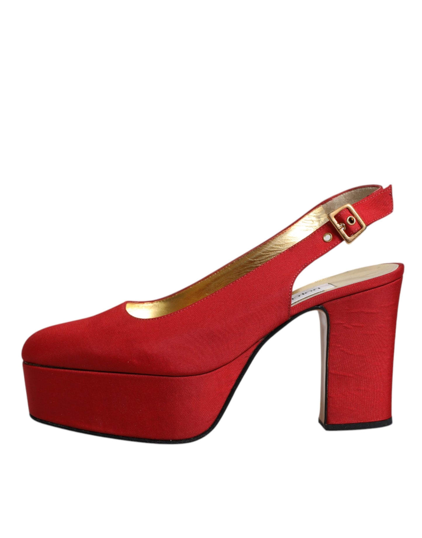 Dolce & Gabbana Red Platform Slingback Heels Sandals Shoes by Dolce & Gabbana