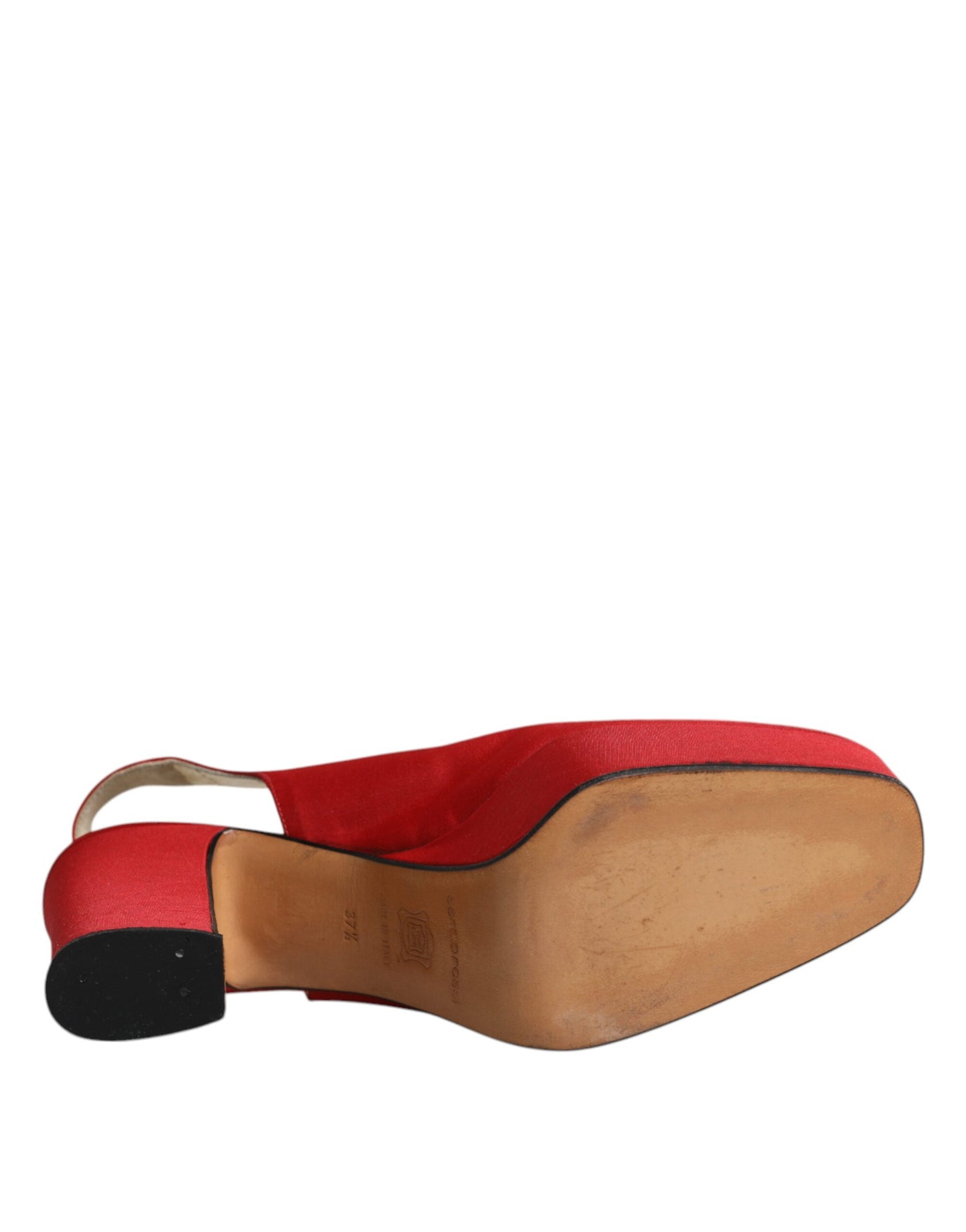 Dolce & Gabbana Red Platform Slingback Heels Sandals Shoes by Dolce & Gabbana