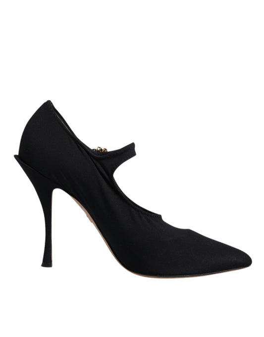 Escarpins Mary Jane extensibles noirs à cristaux Dolce &amp; Gabbana