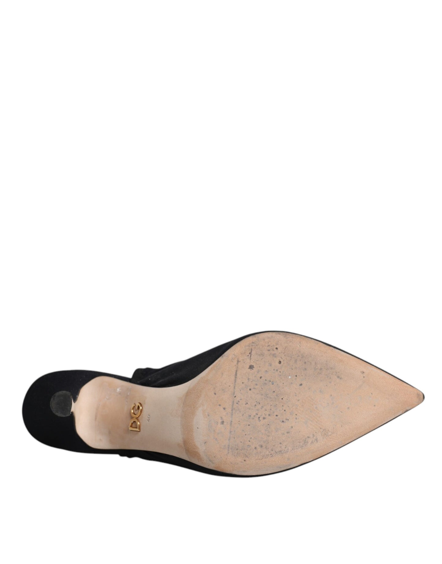 Dolce & Gabbana Black Jersey Stretch Heels Slingback Shoes by Dolce & Gabbana