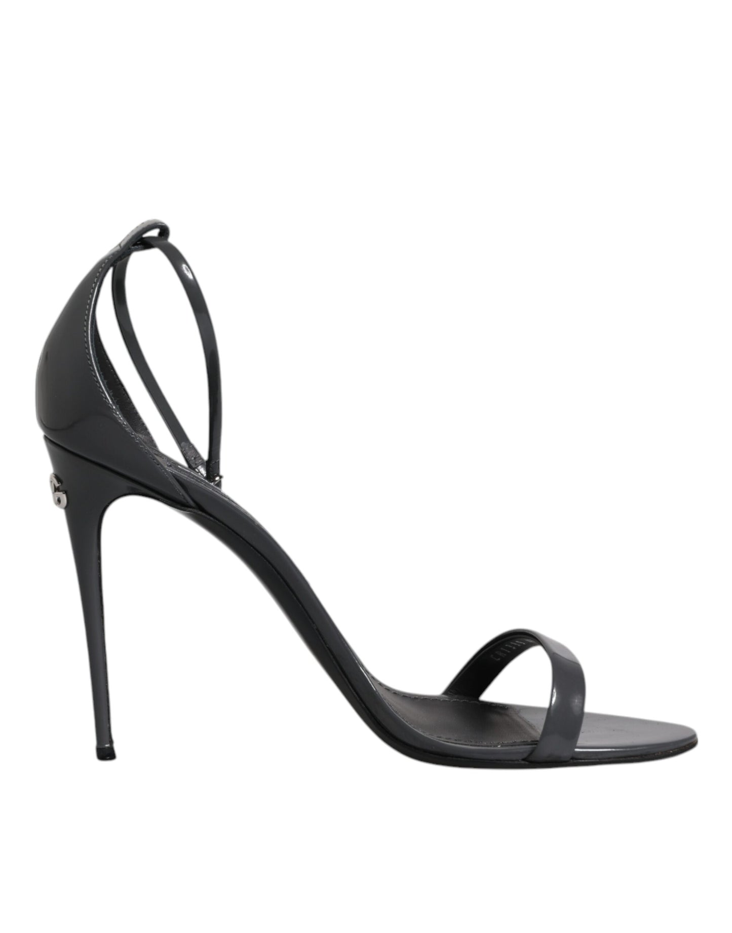 Dolce & Gabbana Grey Leather Ankle Strap Heel Sandals Shoes by Dolce & Gabbana