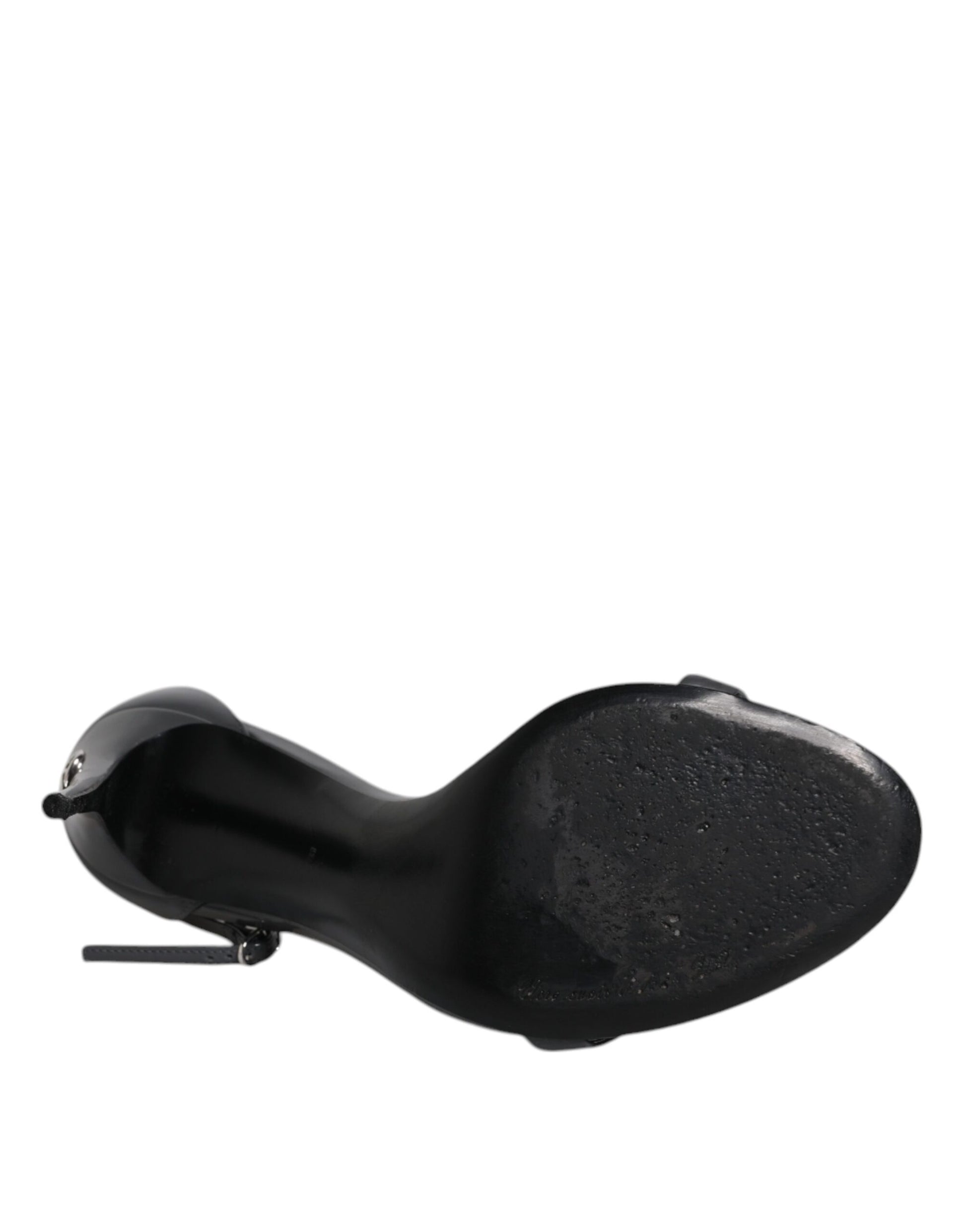 Dolce & Gabbana Grey Leather Ankle Strap Heel Sandals Shoes by Dolce & Gabbana