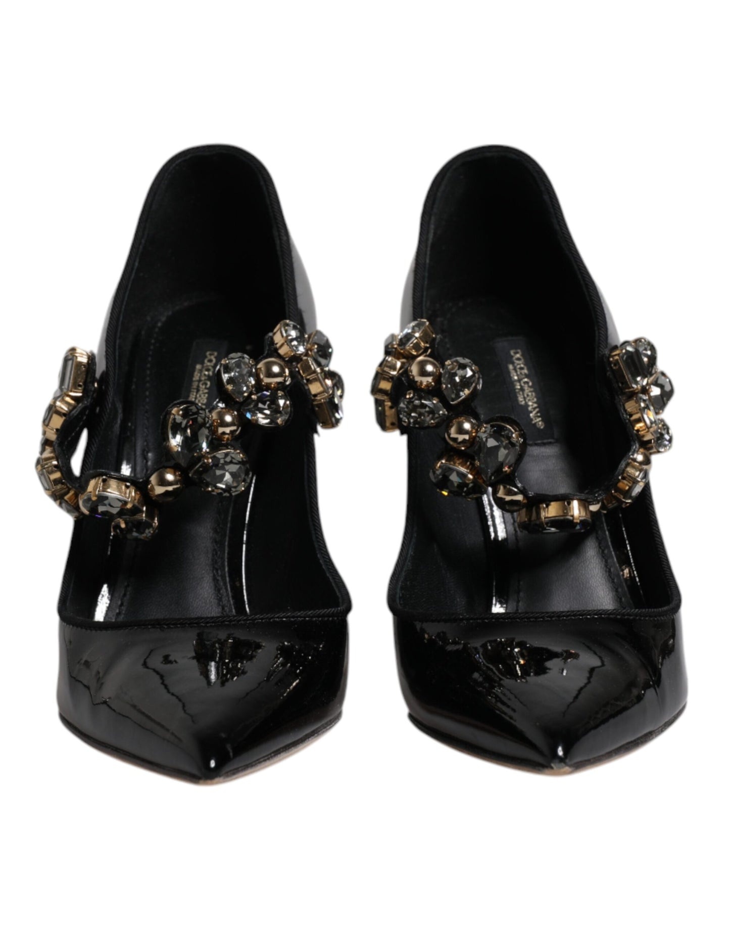 Escarpins Mary Jane en cuir noir et cristaux Dolce &amp; Gabbana
