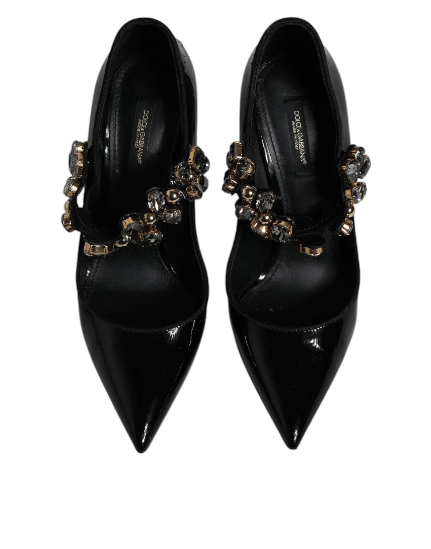 Escarpins Mary Jane en cuir noir et cristaux Dolce &amp; Gabbana
