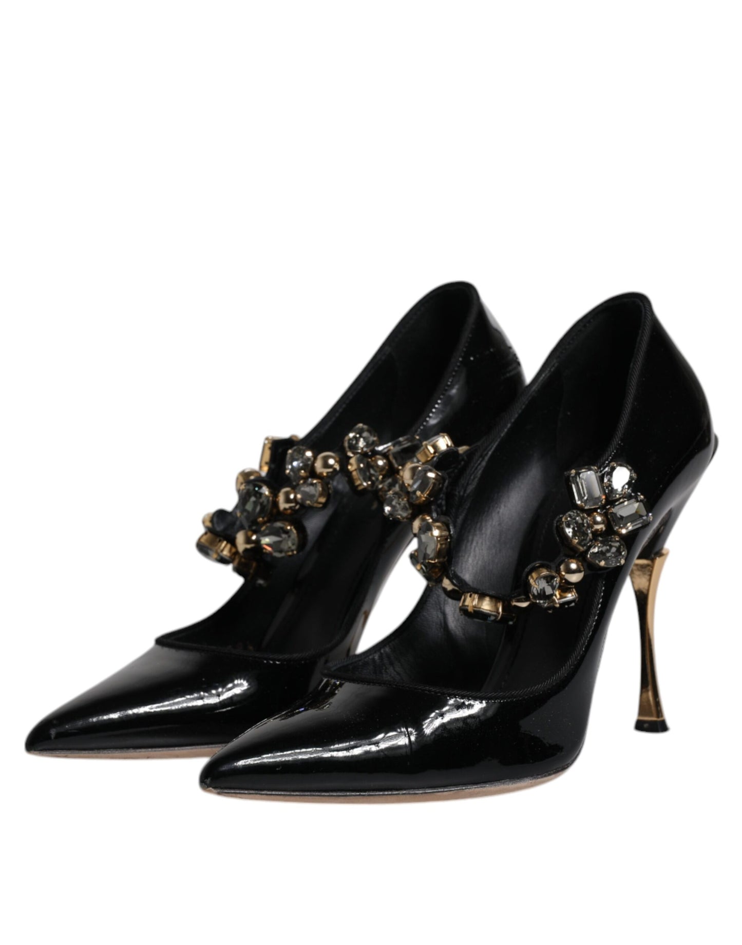 Escarpins Mary Jane en cuir noir et cristaux Dolce &amp; Gabbana
