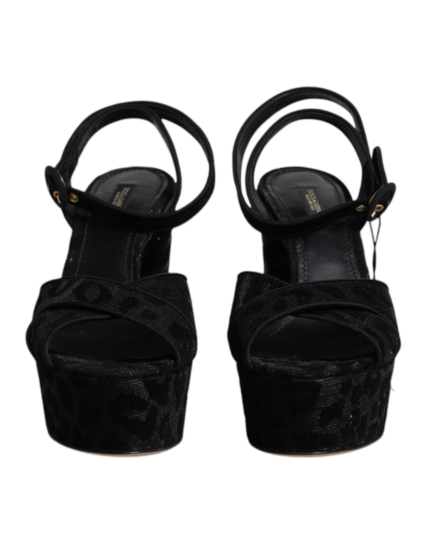Dolce & Gabbana Black Leopard Platform Heels Sandals Shoes by Dolce & Gabbana