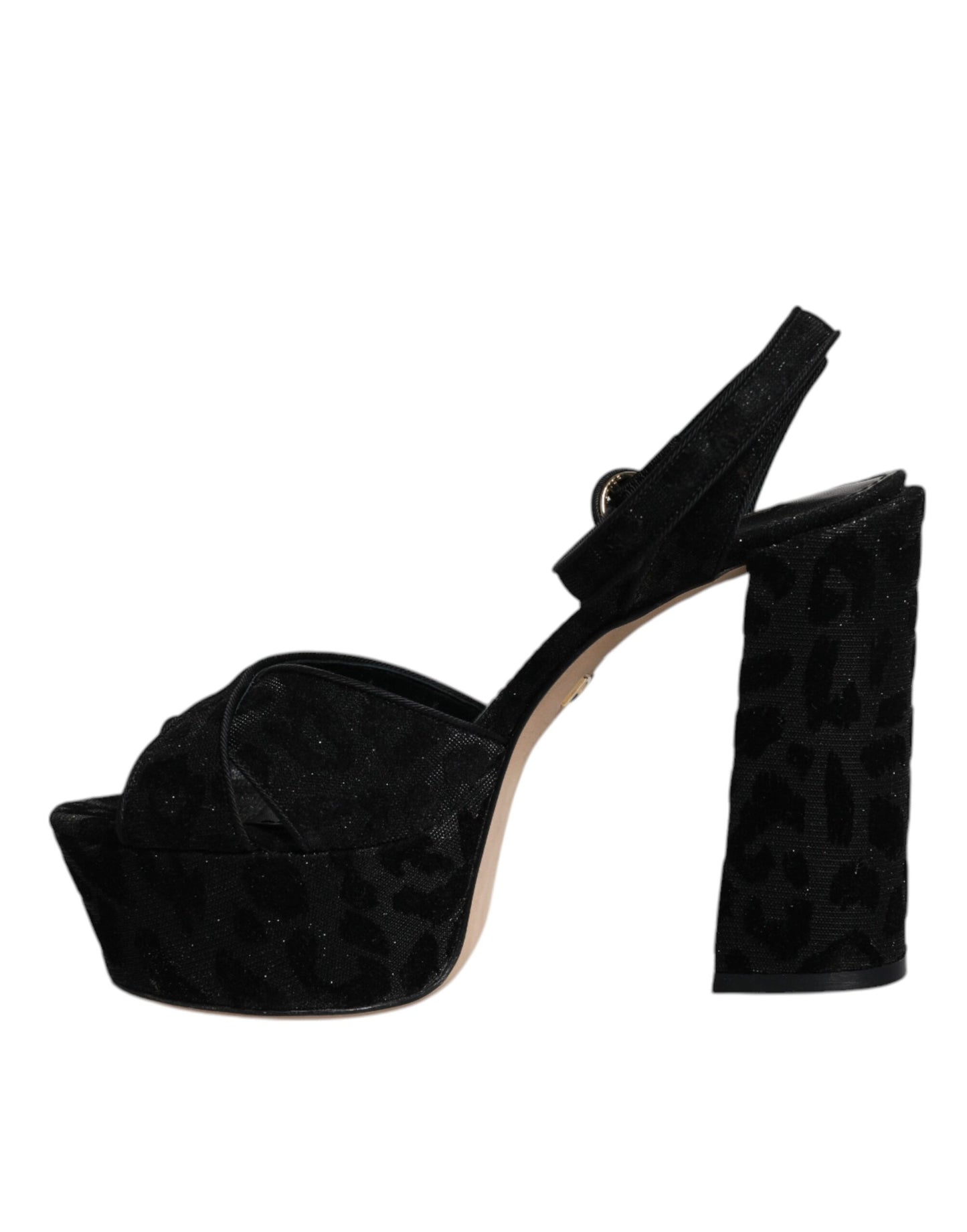 Dolce & Gabbana Black Leopard Platform Heels Sandals Shoes by Dolce & Gabbana