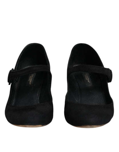 Escarpins à talons en daim noir Dolce &amp; Gabbana KEIRA