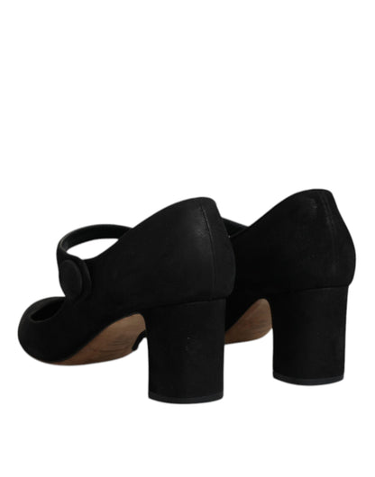 Escarpins à talons en daim noir Dolce &amp; Gabbana KEIRA