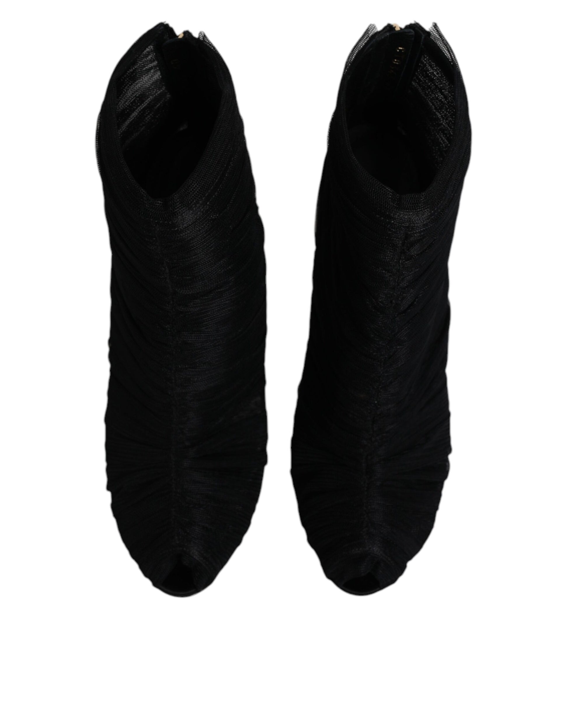 Dolce & Gabbana Black Mesh Stiletto Heels Ankle Boots Shoes by Dolce & Gabbana