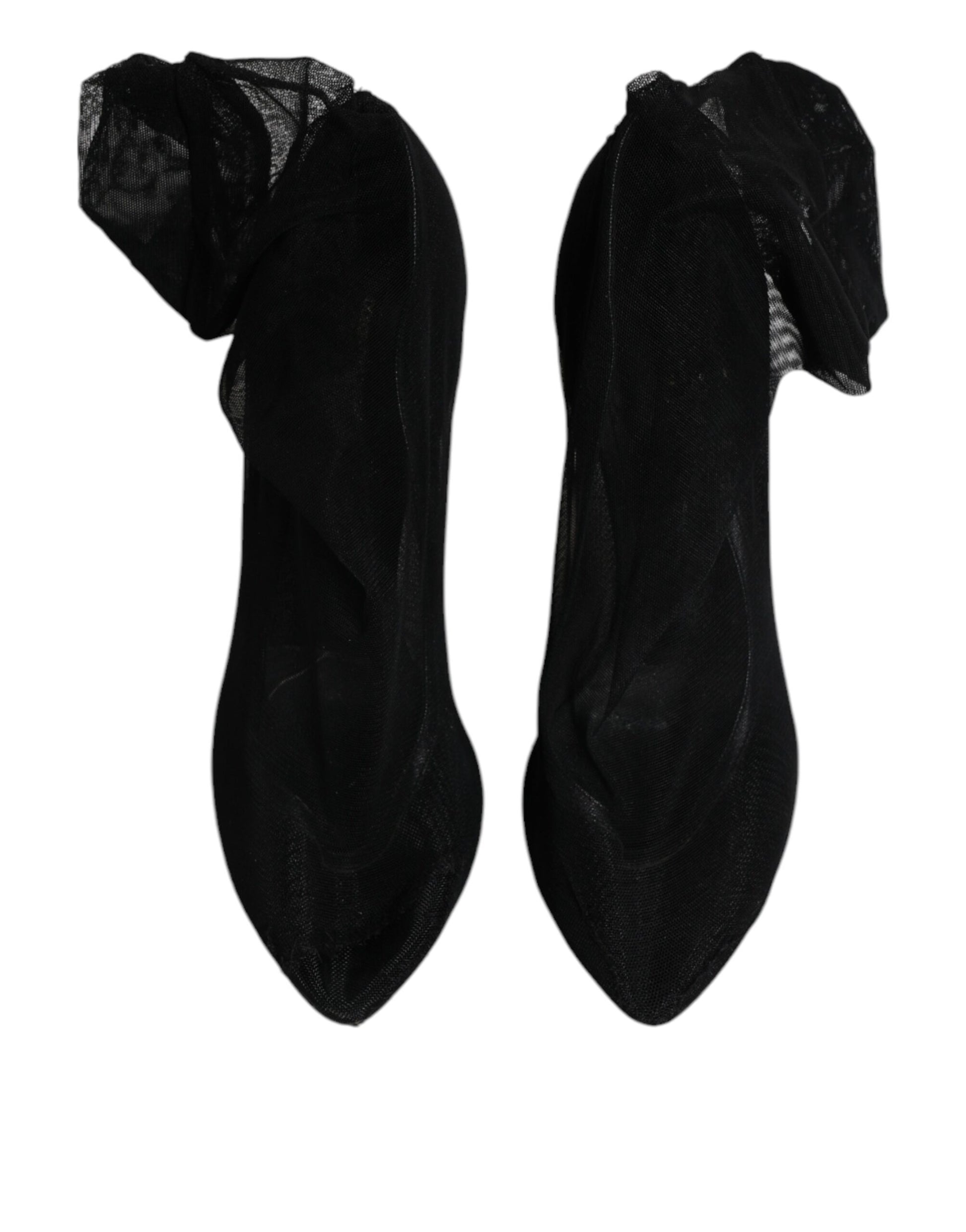Dolce & Gabbana Black Nylon Stretch Mesh Sock Boots Shoes by Dolce & Gabbana