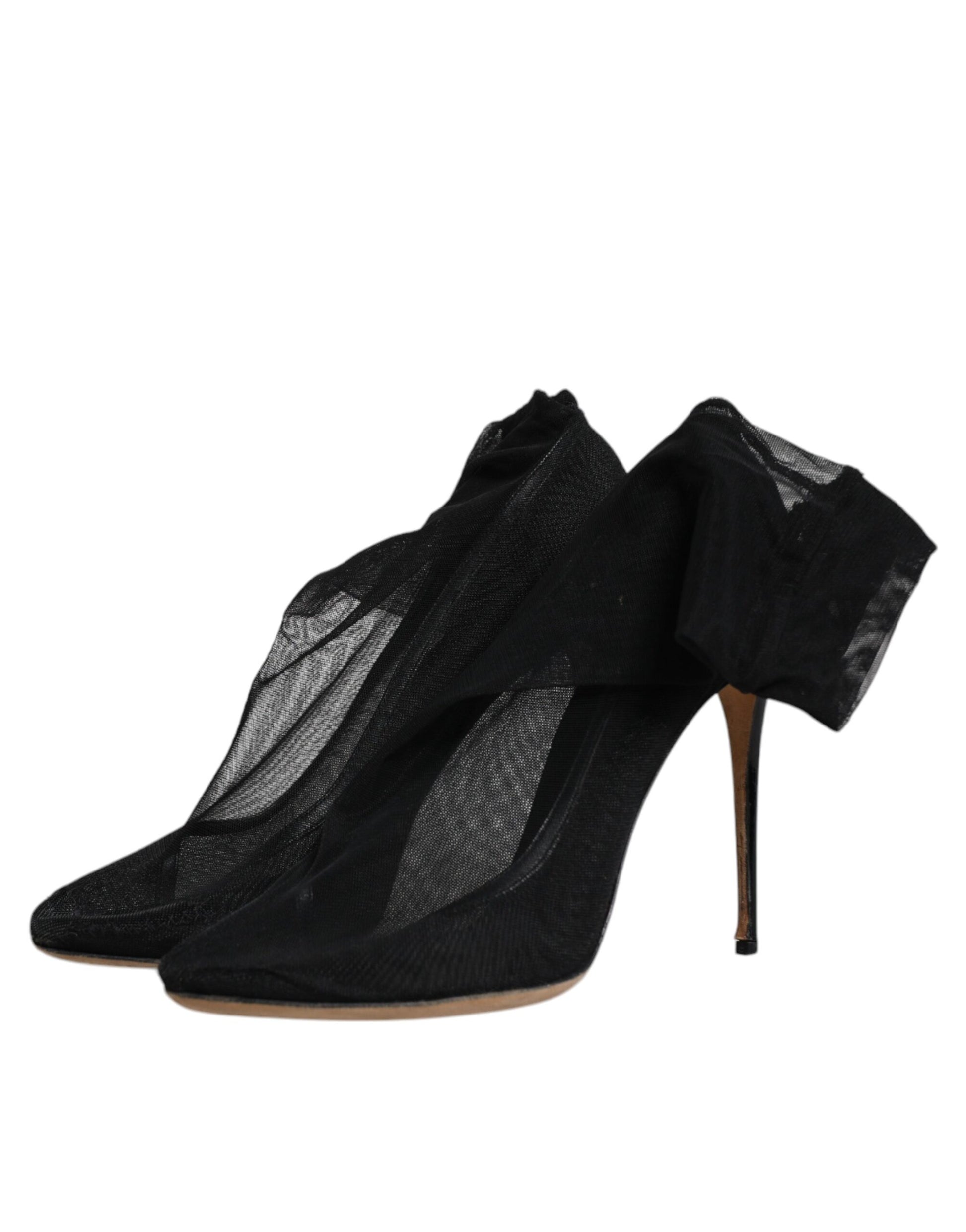 Dolce & Gabbana Black Nylon Stretch Mesh Sock Boots Shoes by Dolce & Gabbana