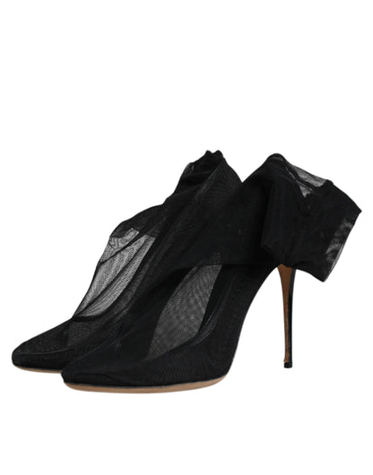 Dolce & Gabbana Black Nylon Stretch Mesh Sock Boots Shoes by Dolce & Gabbana