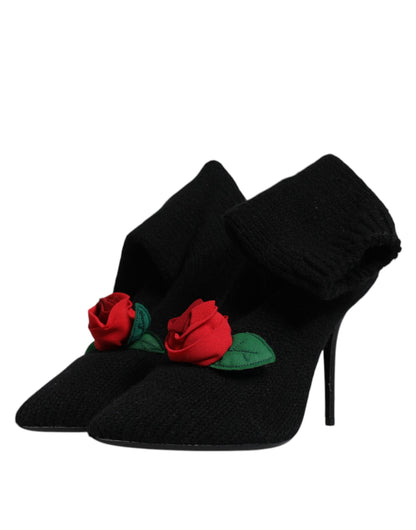 Dolce & Gabbana Black Stiletto Heels Mid Calf Boots Shoes by Dolce & Gabbana