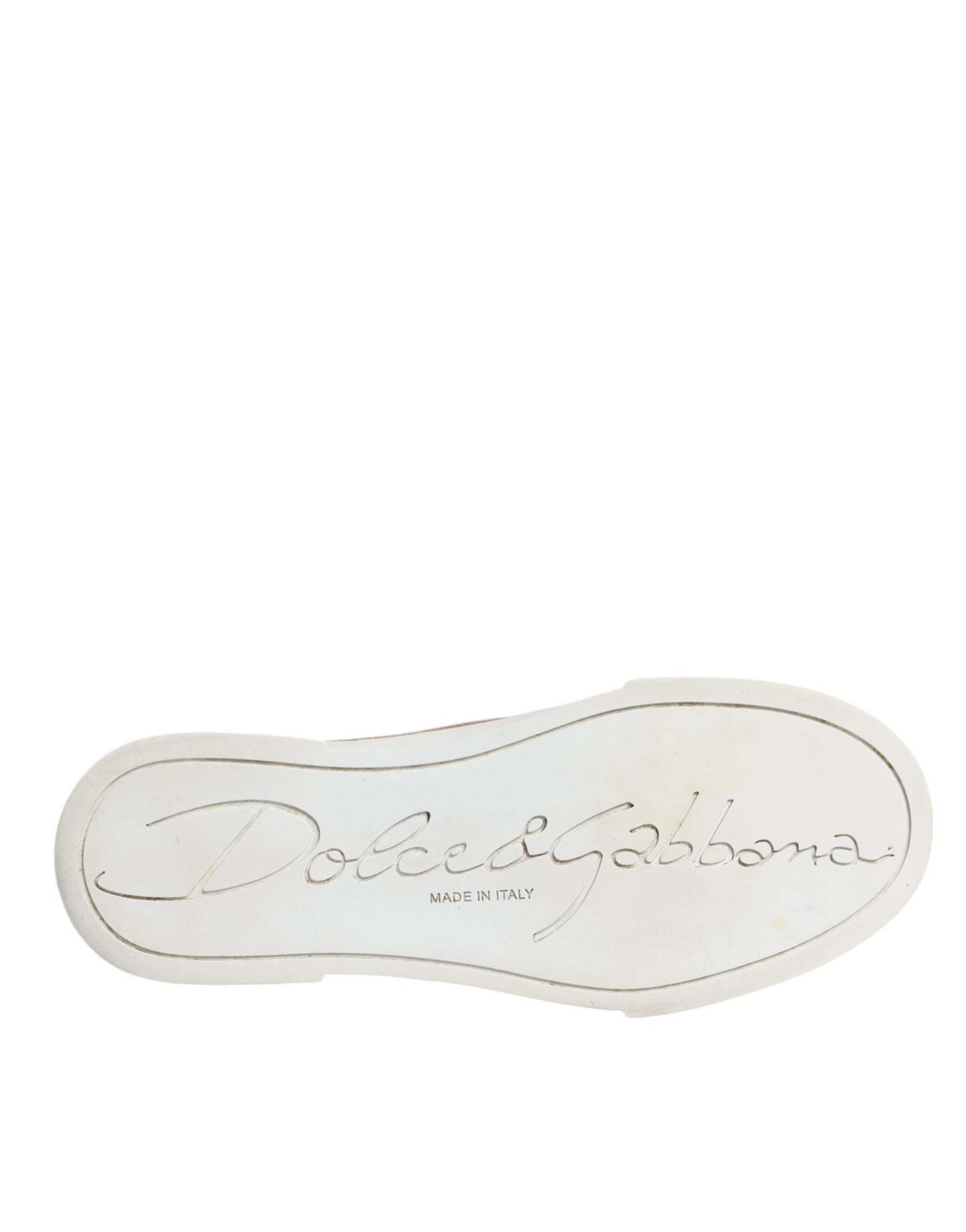 Dolce & Gabbana Gold White Logo Low Top Sneakers Shoes by Dolce & Gabbana