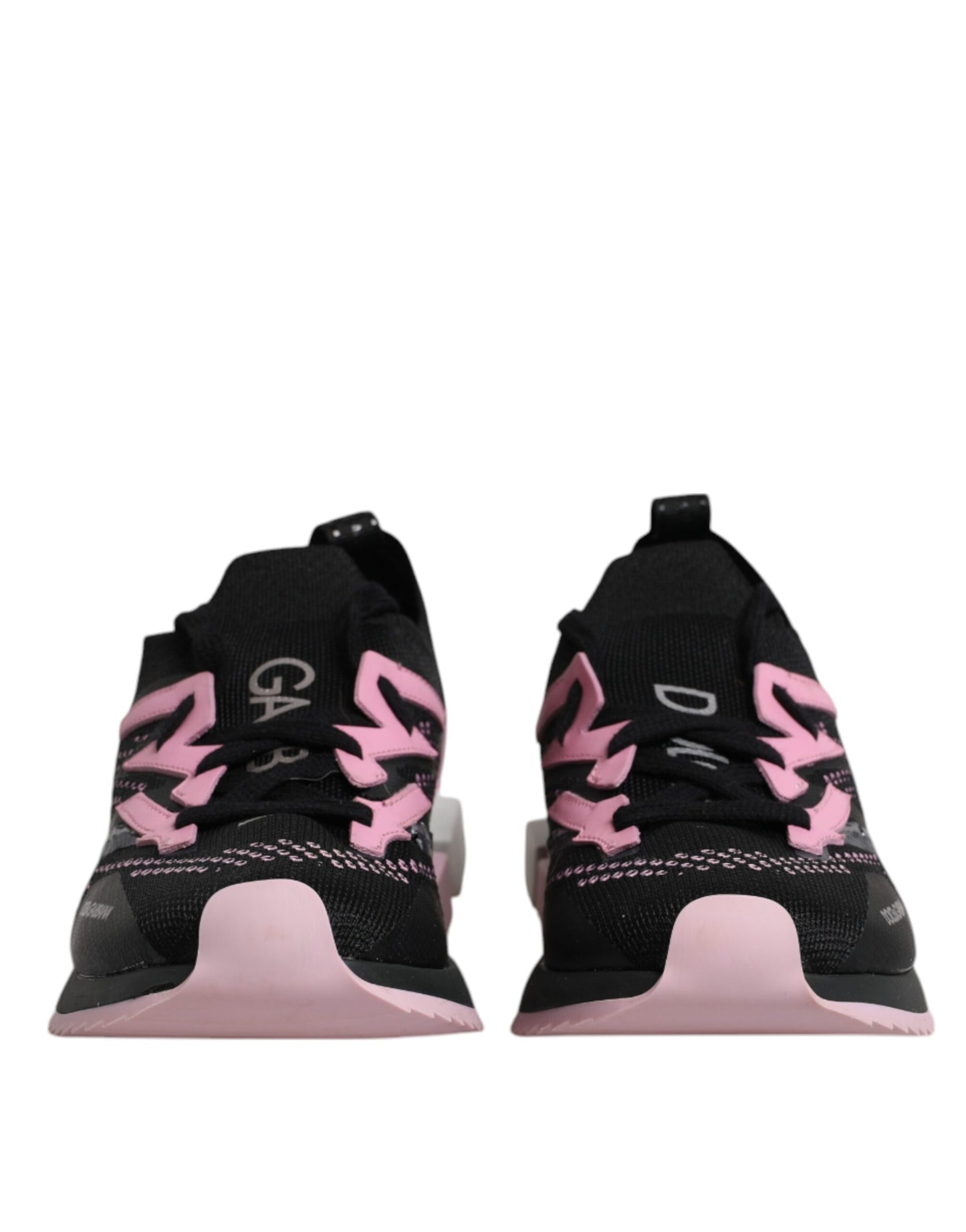 Dolce & Gabbana Black Pink SORRENTO Sport Stretch Sneakers Shoes by Dolce & Gabbana