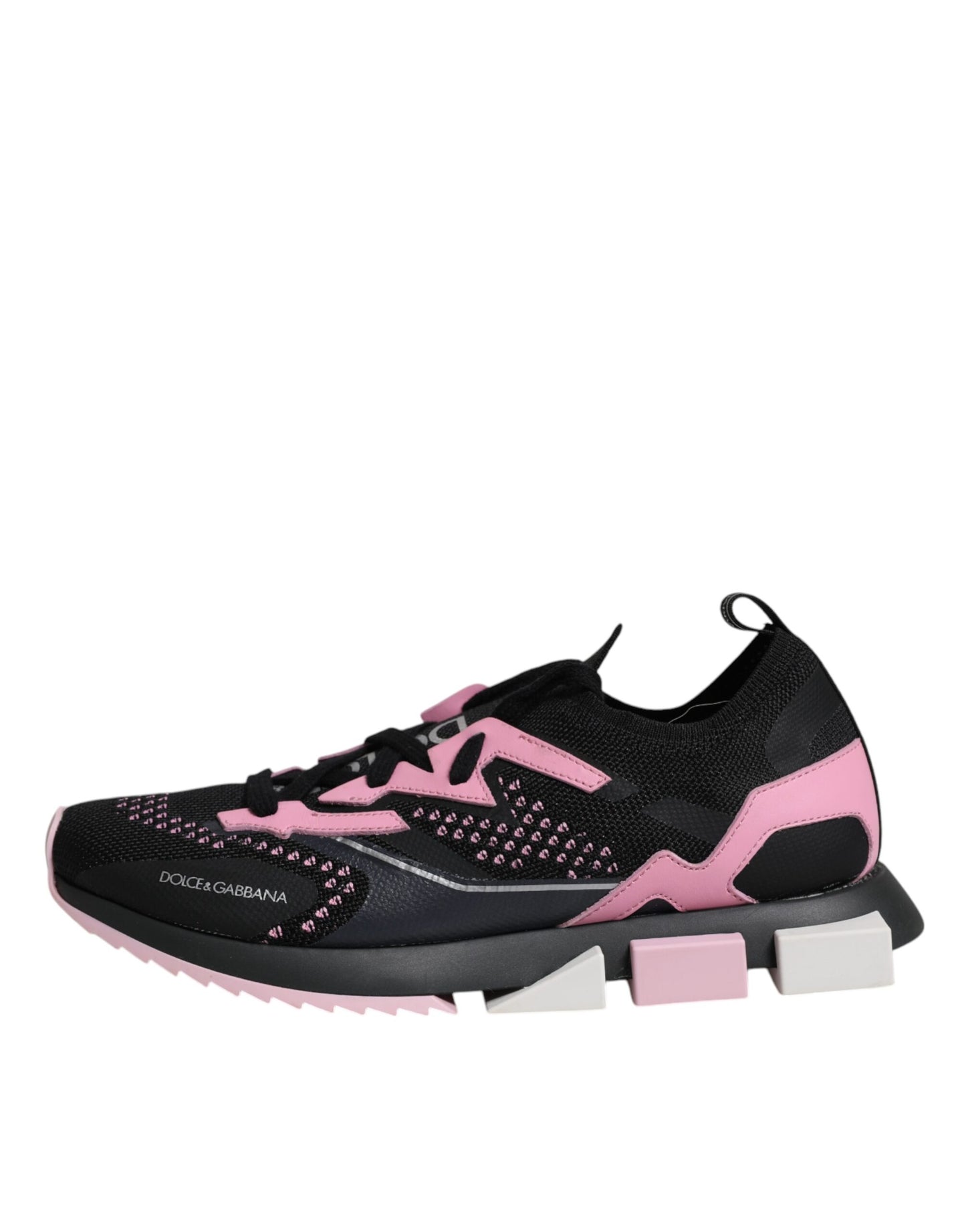 Dolce & Gabbana Black Pink SORRENTO Sport Stretch Sneakers Shoes by Dolce & Gabbana